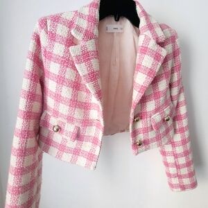 MANGO Crop tweed jacket size S